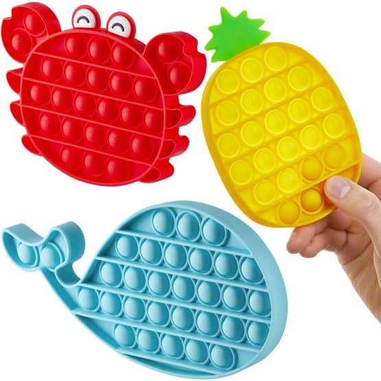 brightly colored pop it set in whale crab and pineapple shapes fun captured by photographer amazon